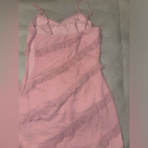 SHEIN MOD Womens Pink Ruffled Spaghetti Strapped Dress - Picture 3 of 6